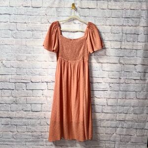 Elegant Peach Midi Dress